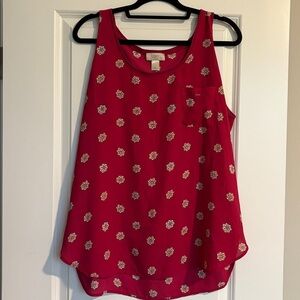 Loft hot pink daisy tank shell
